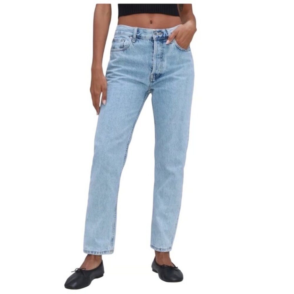 Everlane The Relaxed Straight Fit Organic Cotton Light Wash Denim Jeans Size 26